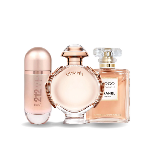 Parfüm 3er-Pack: Carolina Herrera 212 VIP ROSÉ, Paco Rabanne OLYMPÉA, Chanel COCO MADEMOISELLE (Eau de Parfum)