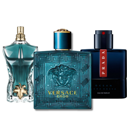 Parfüm 3er-Pack: Prada Luna Rossa, Versace Eros, Le Beau (Eau de Parfum)