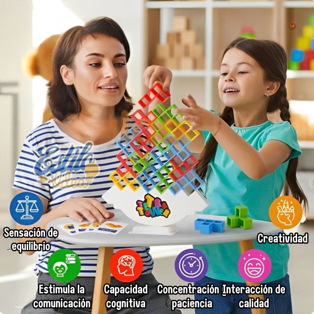 Juego interactivo Tetra Tower® (una mezcla de Jenga y Tetris) - Estilo Idea