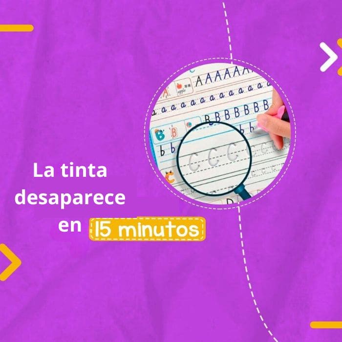 Kit con 4 cuadernos de caligrafía mágicos reutilizables + regalo extra - Tierra Lúdica